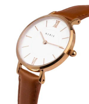 NERIS „PŪGA“ BALTAS, ROŽINIO AUKSO 28MM