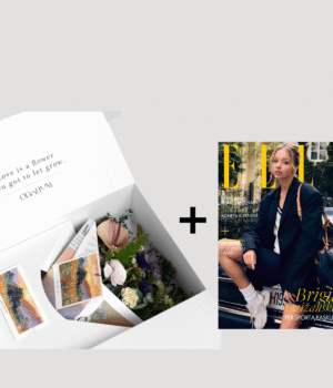 Odonum gėlių box'as Classic + ELLE Lithuania žurnalas
