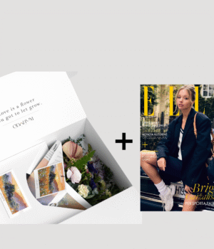 Odonum gėlių box'as Classic + ELLE Lithuania žurnalas