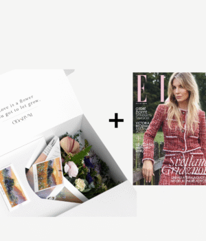 Odonum gėlių box'as Classic + ELLE Lithuania žurnalas
