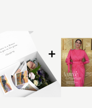 Odonum gėlių box'as Classic + ELLE Lithuania žurnalas