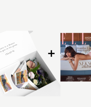 Odonum gėlių box'as Classic + ELLE Lithuania žurnalas