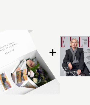 Odonum gėlių box'as Classic + ELLE Lithuania žurnalas