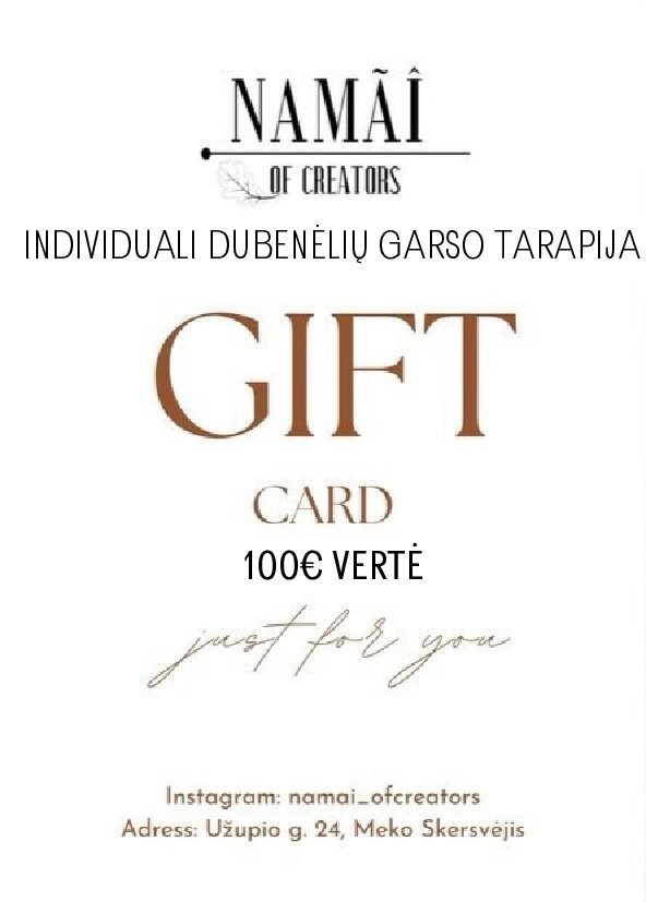 Individuali dubenėlių garso terapija - dovanų kuponas Namai ofCreators 100€ vertė