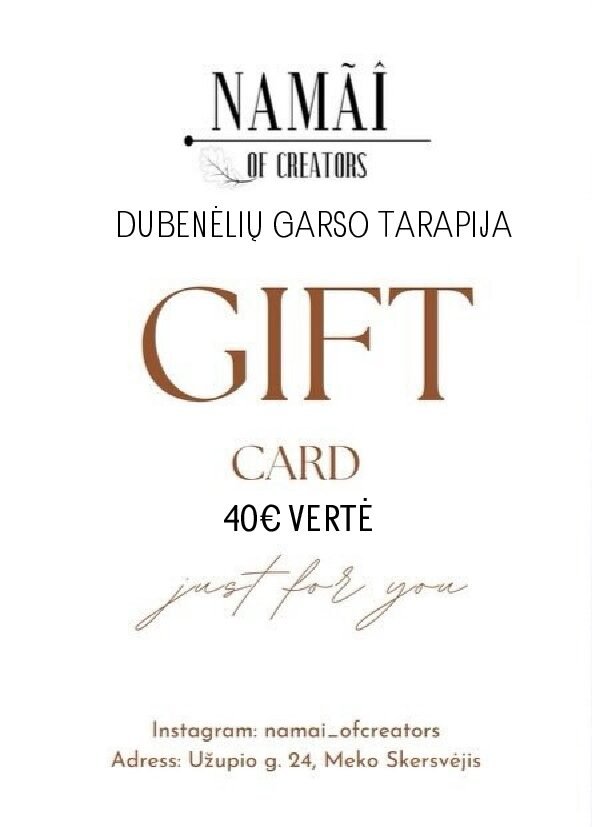 Dubenėlių garso terapija - dovanų kuponas Namai ofCreators 40€ vertė