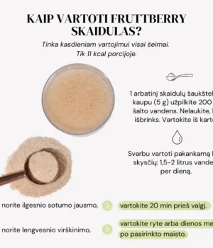 fruttberry skaidulinių medžiagų mišinys +fiber, 250 g