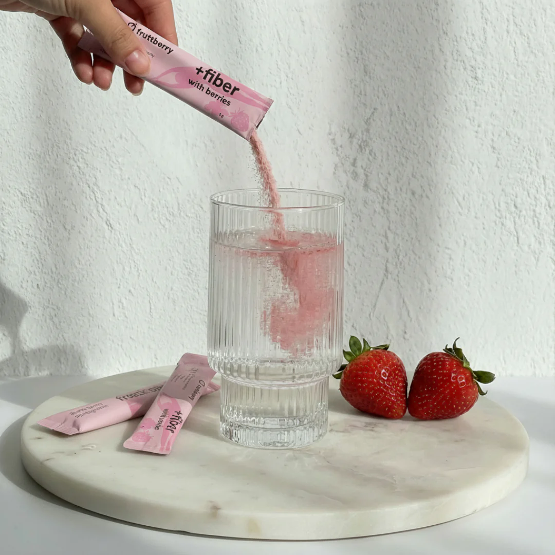 Maisto papildas fruttberry +fiber skaidulų mišinys su uogomis – 30 vnt porcijų