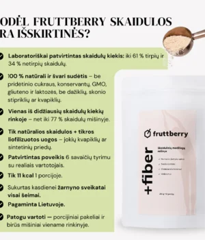 fruttberry skaidulinių medžiagų mišinys +fiber, 250 g