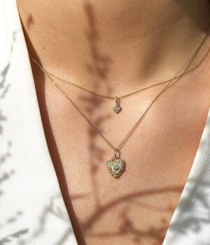 Pakabukas su deimantu Širdis - Angelo Sparnai S | Sarune Vaitkute