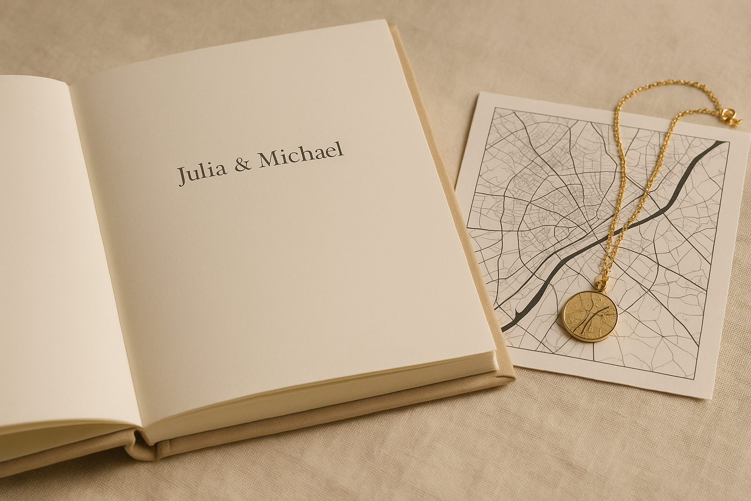 Personalizuotos dovanos, kurias moterys vertina: individuali knyga, žemėlapio spaudinys ir graviruoti papuošalai ant lino audinio