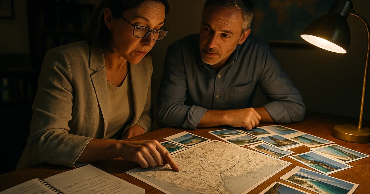 Travel specialist and client planning a tailor-made adventure holiday gift together — personalised adventure gifting