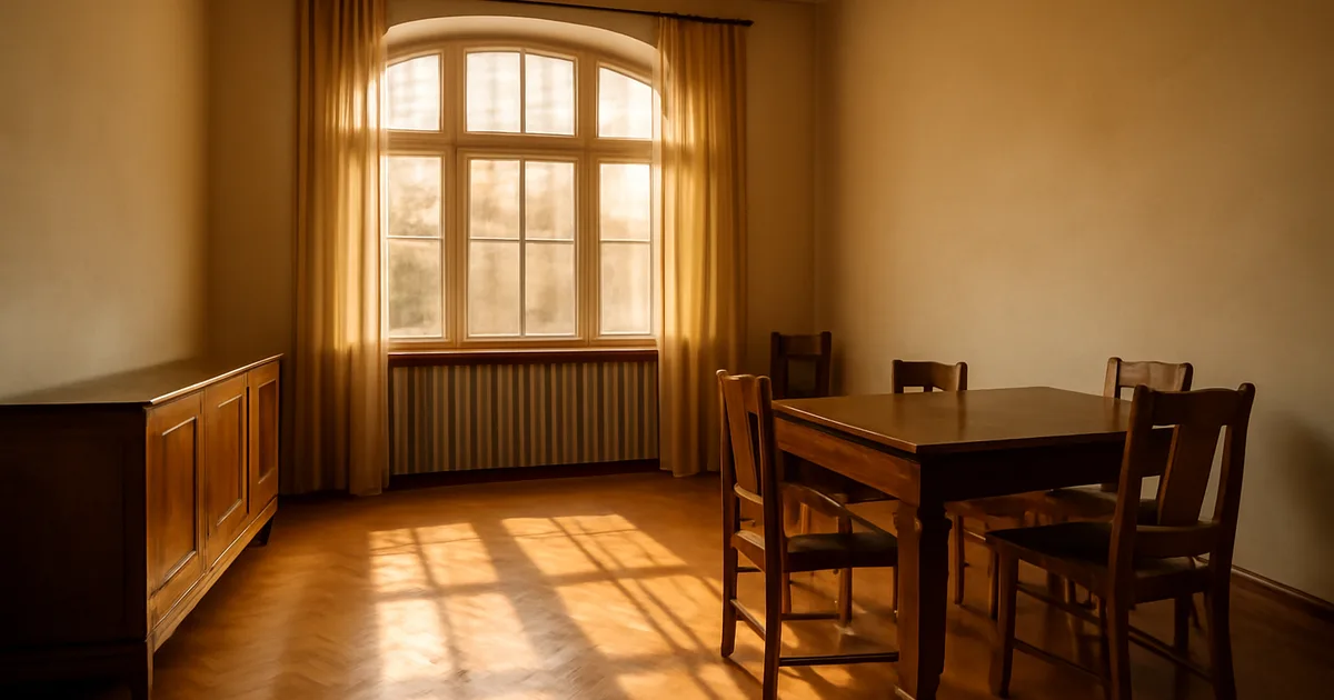 Tarpukario art deco interjeras su lietuviško dizaino baldais, puoštais liaudies motyvais, Kauno modernistiniame pastate