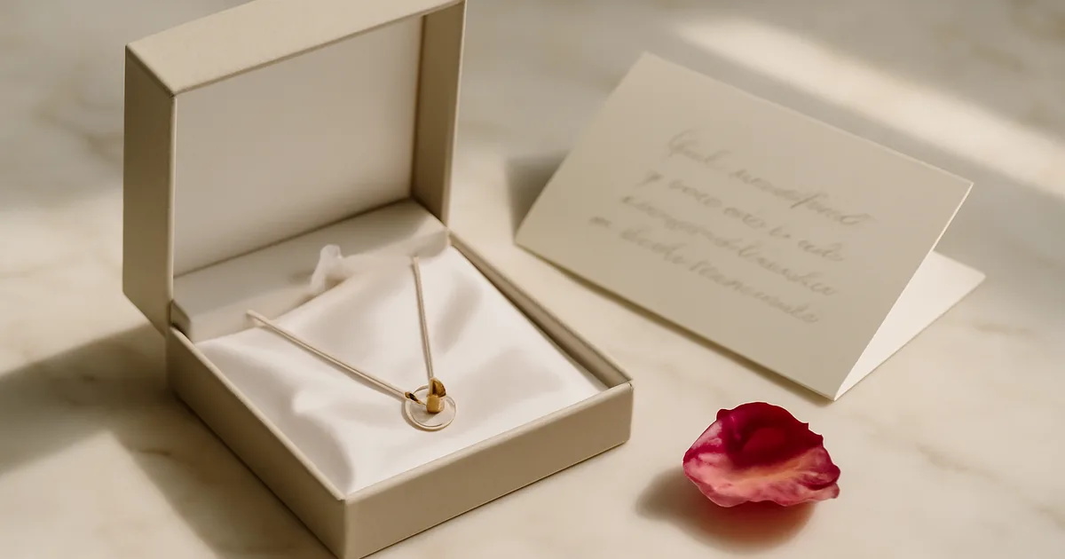 Auksiniai spynos ir rakto karoliai bei angelo sparnų pakabukas ant ranka rašyto meilės laiško – romantiški papuošalų dovanų simboliai