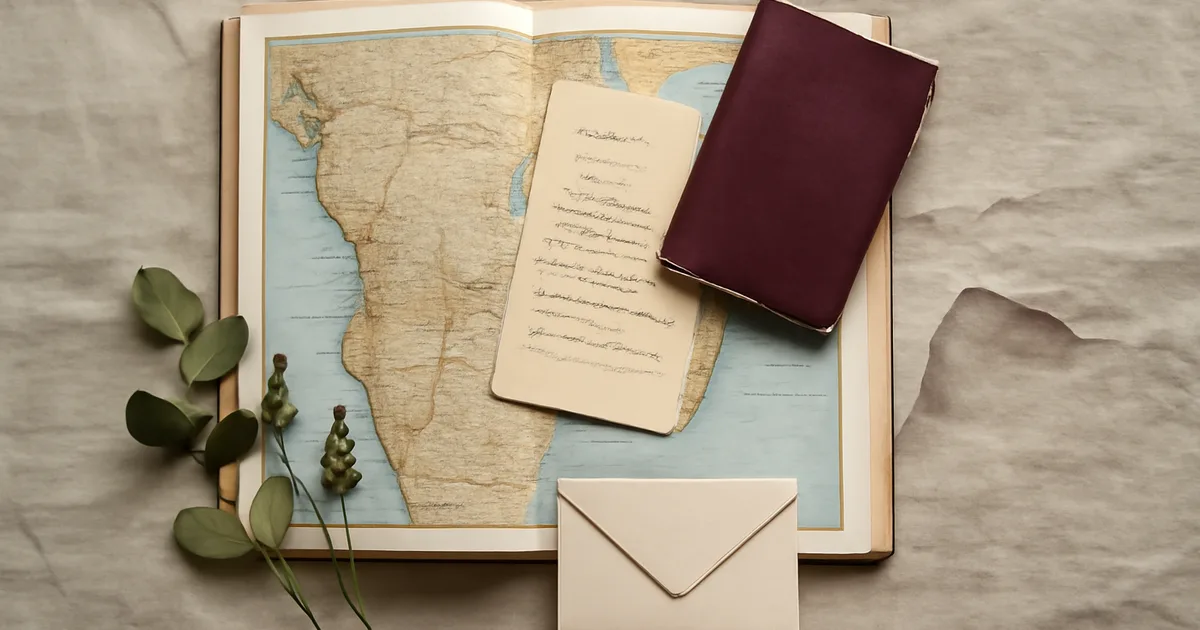 Nuotykių dovanos planavimo kompozicija su atlasu, maršruto užrašais ir pasu — kaip išsirinkti tobulą patirties dovaną