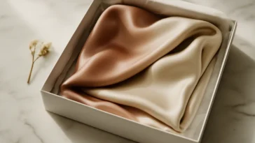 A silk scarf gift presented in a white box on marble — elegant and ready to give