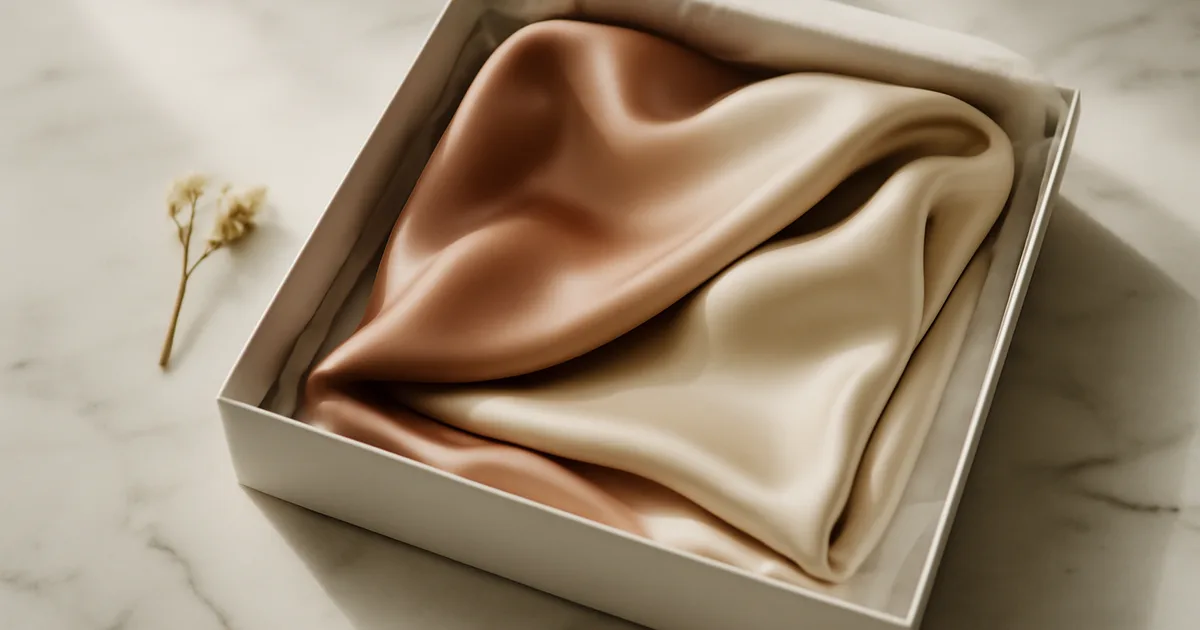 A silk scarf gift presented in a white box on marble — elegant and ready to give