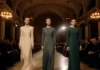 Fashion Waves Latvia runway show inside a grand Art Nouveau venue in Riga with Baltic-inspired couture gowns